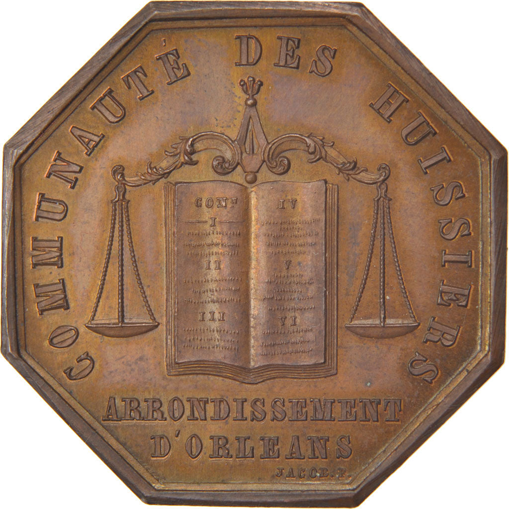 France, Justice, Token, MS(60-62), Caqué, Copper, 13.78