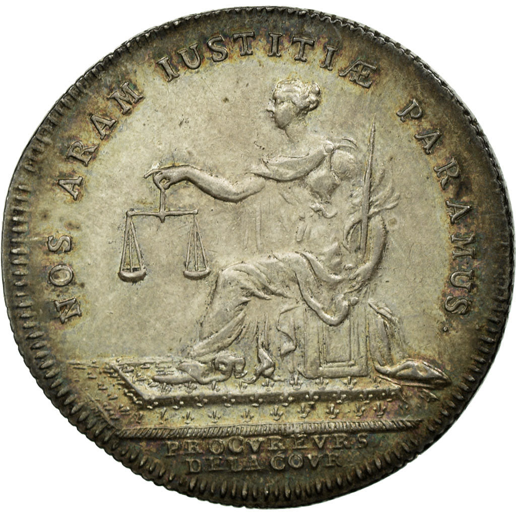 France, Token, Justice, Duvivier, AU(55-58), Silver, Feuardent:manque