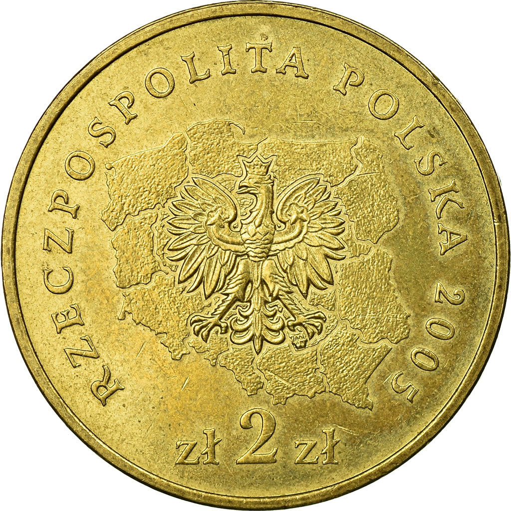 Moneda, Polonia, Region Wielkopolskie, 2 Zlote, 2005, Warsaw, MBC, Latón
