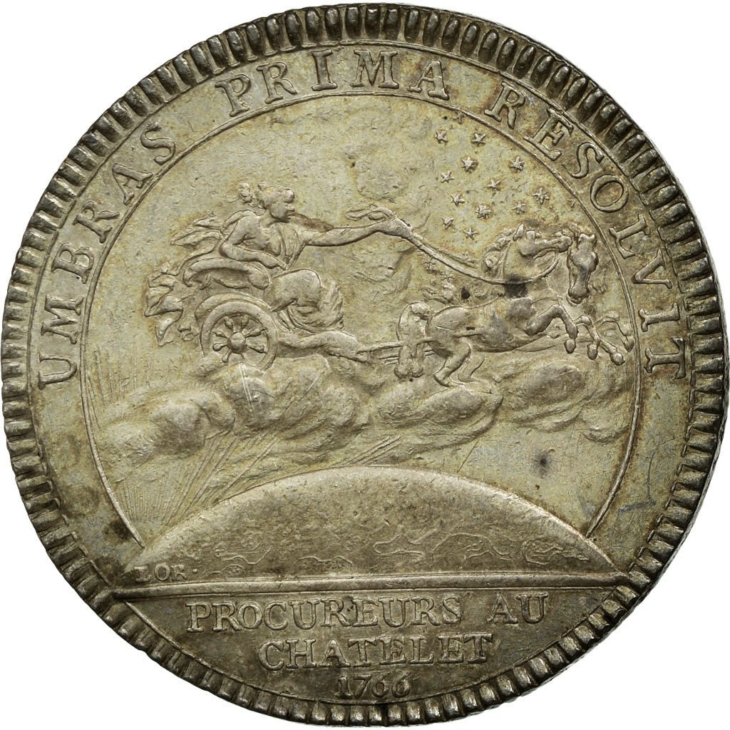 France, Token, Justice, 1766, AU(55-58), Silver, Feuardent:manque