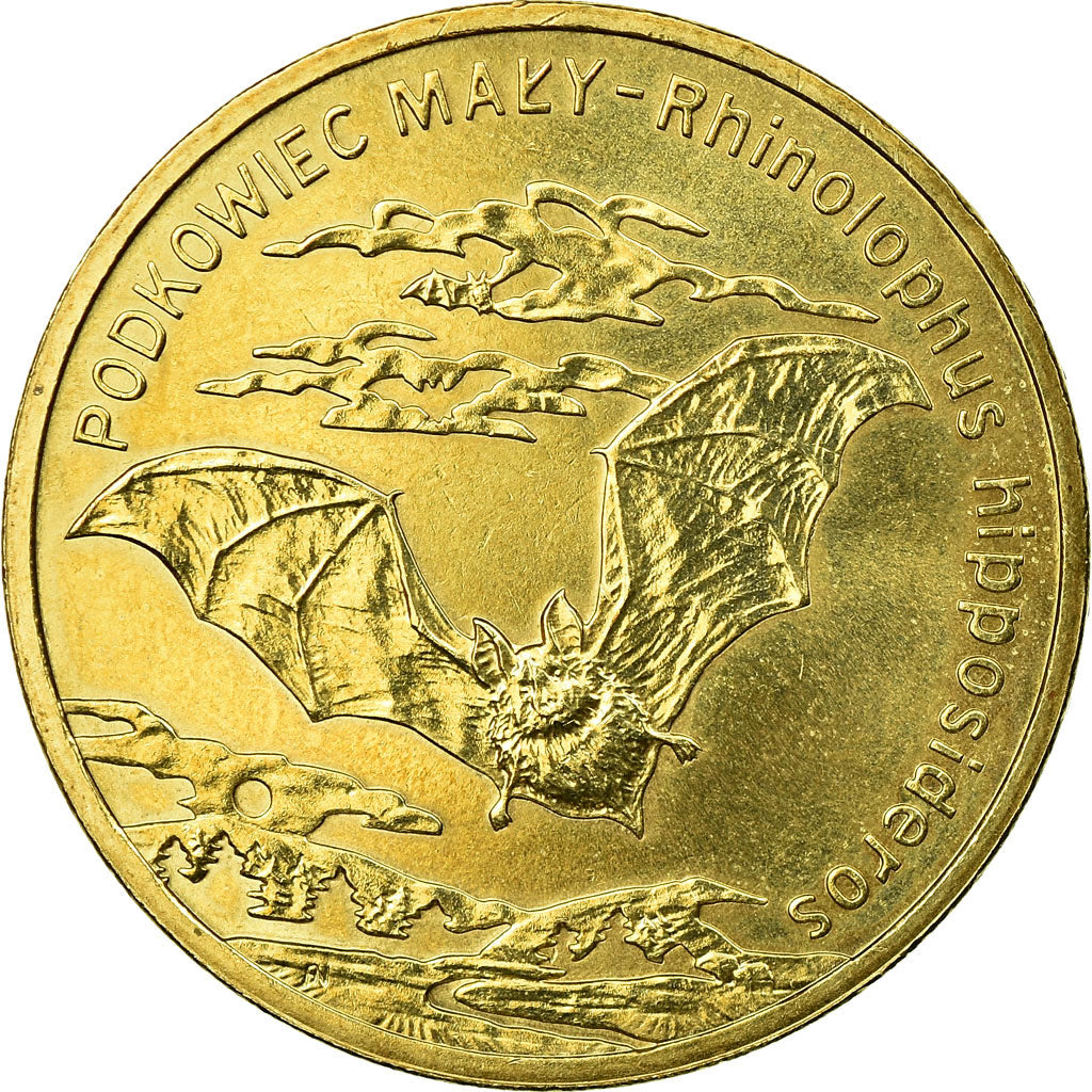 Coin, Poland, Bat, 2 Zlote, 2010, Warsaw, AU(55-58), Brass, KM:723