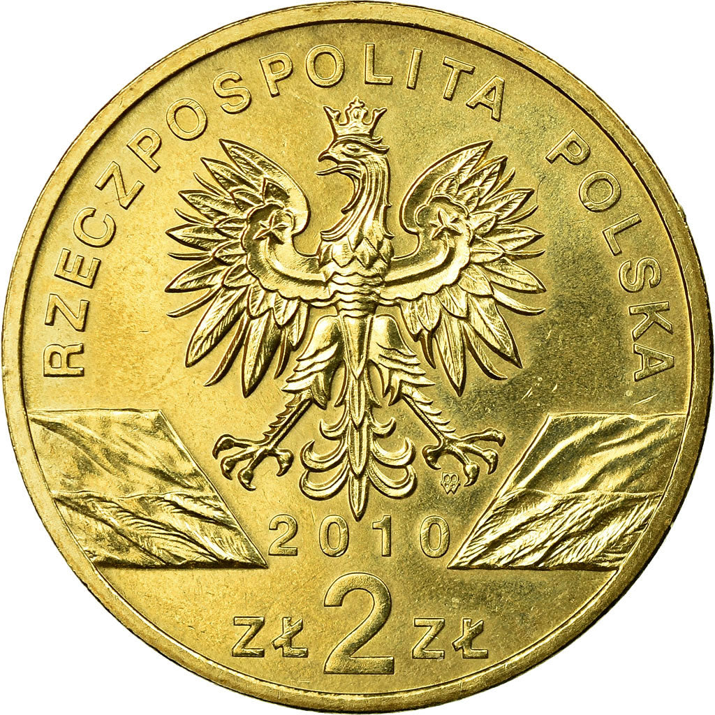 Coin, Poland, Bat, 2 Zlote, 2010, Warsaw, AU(55-58), Brass, KM:723
