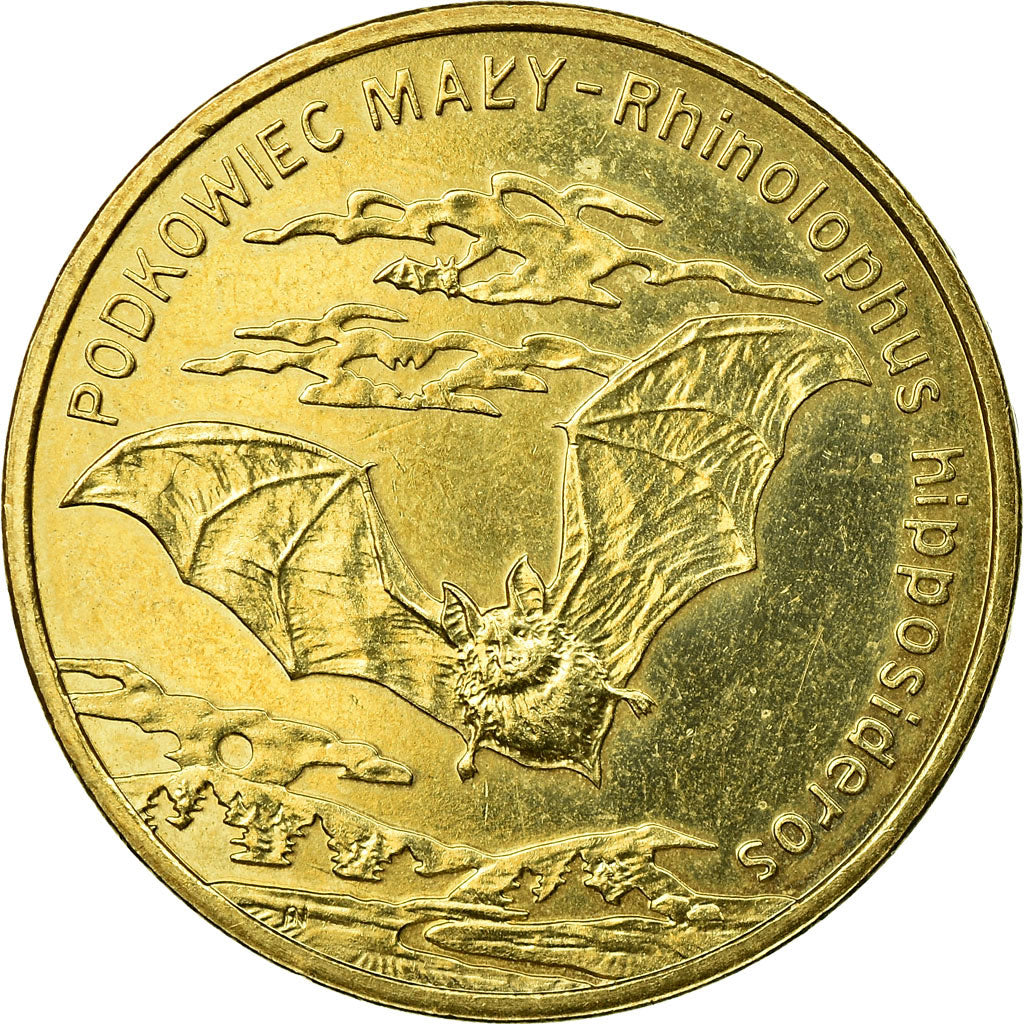 Coin, Poland, Bat, 2 Zlote, 2010, Warsaw, EF(40-45), Brass, KM:723