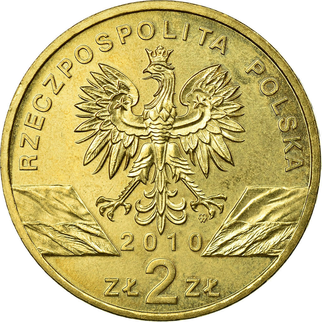 Coin, Poland, Bat, 2 Zlote, 2010, Warsaw, EF(40-45), Brass, KM:723