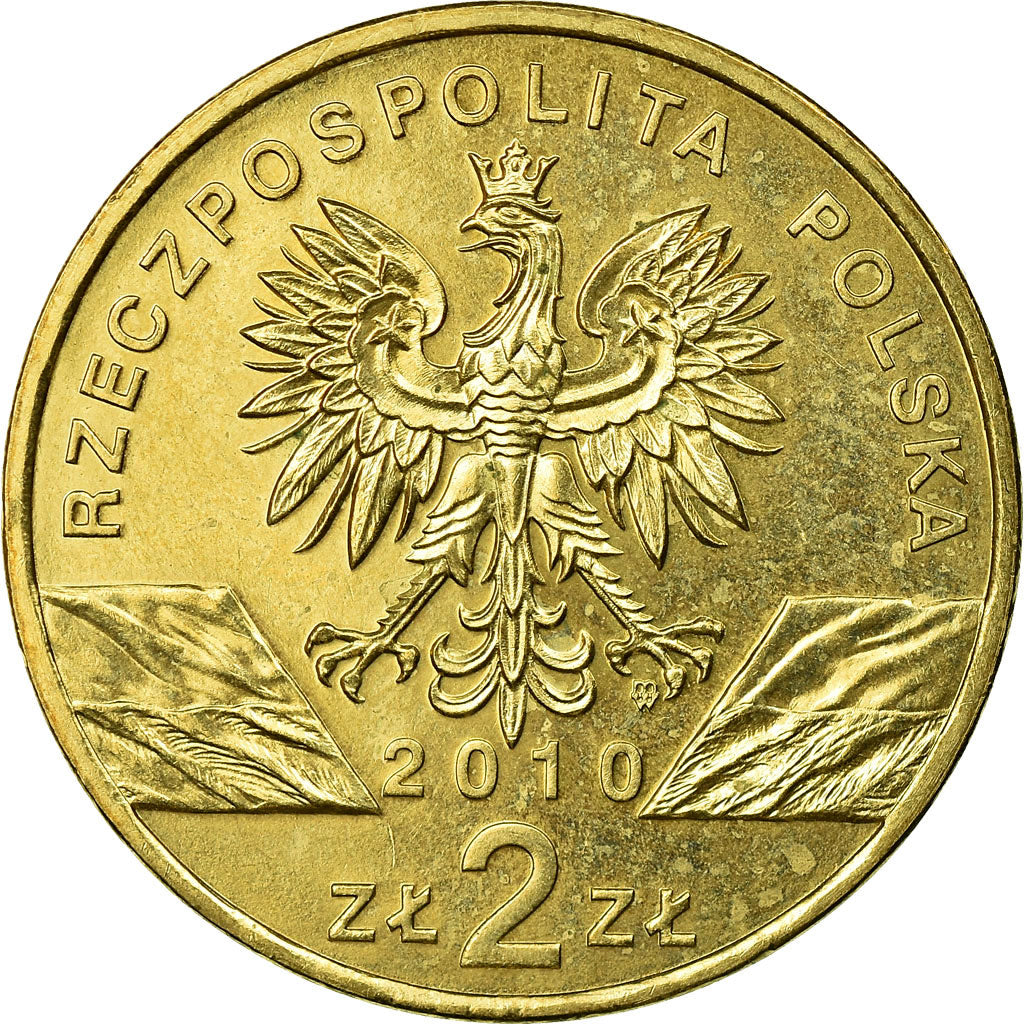 Coin, Poland, Bat, 2 Zlote, 2010, Warsaw, EF(40-45), Brass, KM:723