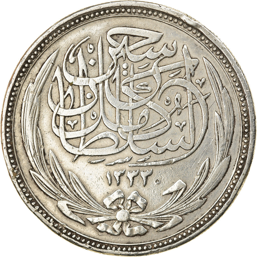 Coin, Egypt, Hussein Kamil, 20 Piastres, 1916, EF(40-45), Silver, KM:321