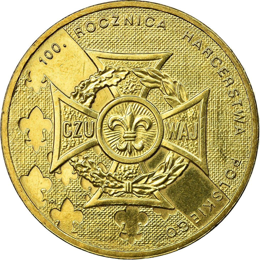 Coin, Poland, Polish Scouting Centennial, 2 Zlote, 2010, Warsaw, EF(40-45)