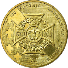 Coin, Poland, Polish Scouting Centennial, 2 Zlote, 2010, Warsaw, EF(40-45)