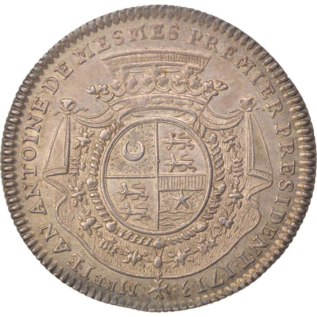 France, Justice, Token, 1713, AU(55-58), Silver, Feuardent #9233, 8.34