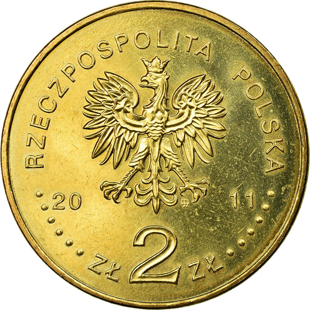 Moneda, Polonia, Smolensk plane crash, 2 Zlote, 2011, Warsaw, EBC, Latón