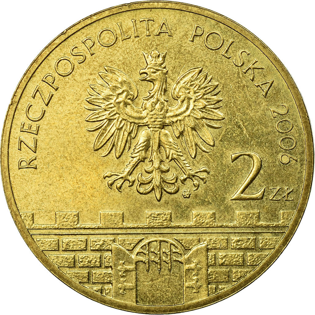 Moneda, Polonia, Elblag tower, 2 Zlote, 2006, Warsaw, MBC, Latón, KM:546