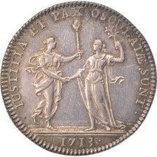 France, Justice, Token, 1713, AU(55-58), Silver, Feuardent #3218, 7.77