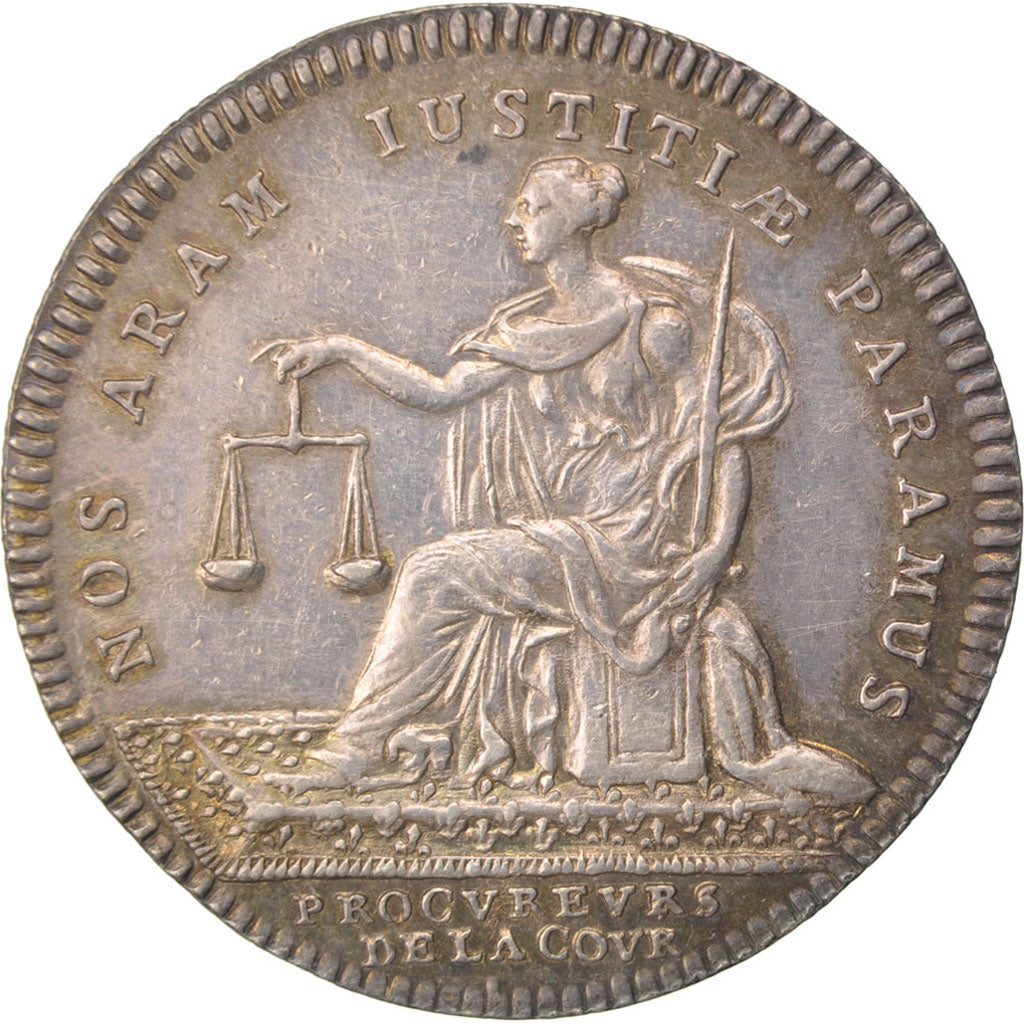 France, Justice, Token, 1713, AU(55-58), Silver, Feuardent #3218, 7.77