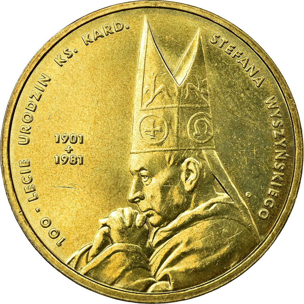 Coin, Poland, Cardinal Stefan Wyszynski, 2 Zlote, 2001, Warsaw, AU(55-58)