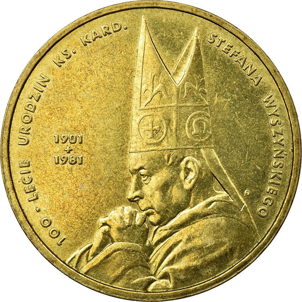 Coin, Poland, Cardinal Stefan Wyszynski, 2 Zlote, 2001, Warsaw, EF(40-45)