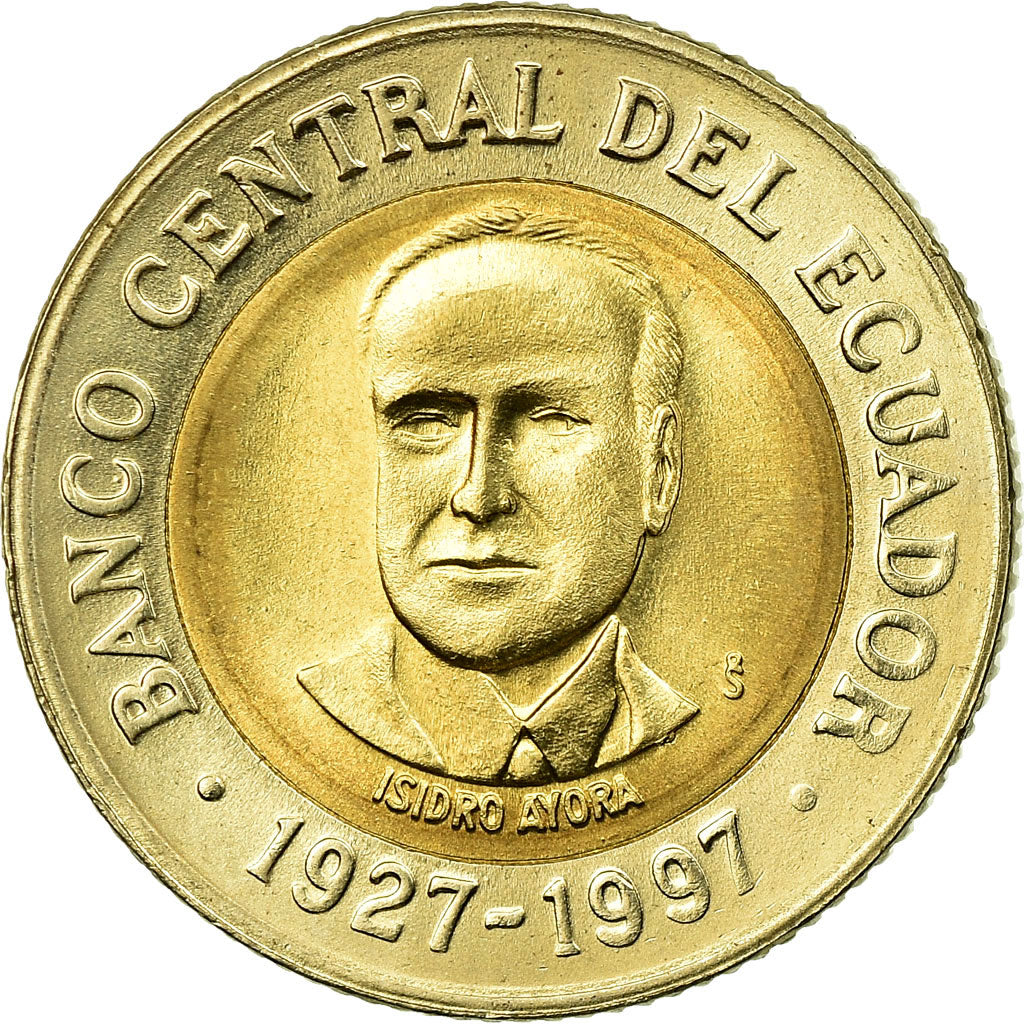 Coin, Ecuador, 500 Sucres, 1997, AU(55-58), Bi-Metallic, KM:102