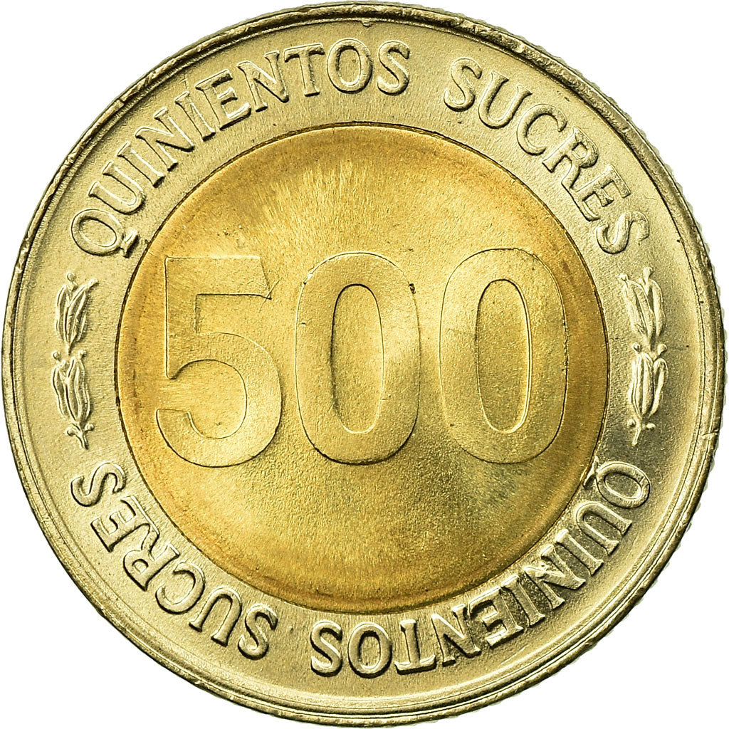 Coin, Ecuador, 500 Sucres, 1997, AU(55-58), Bi-Metallic, KM:102