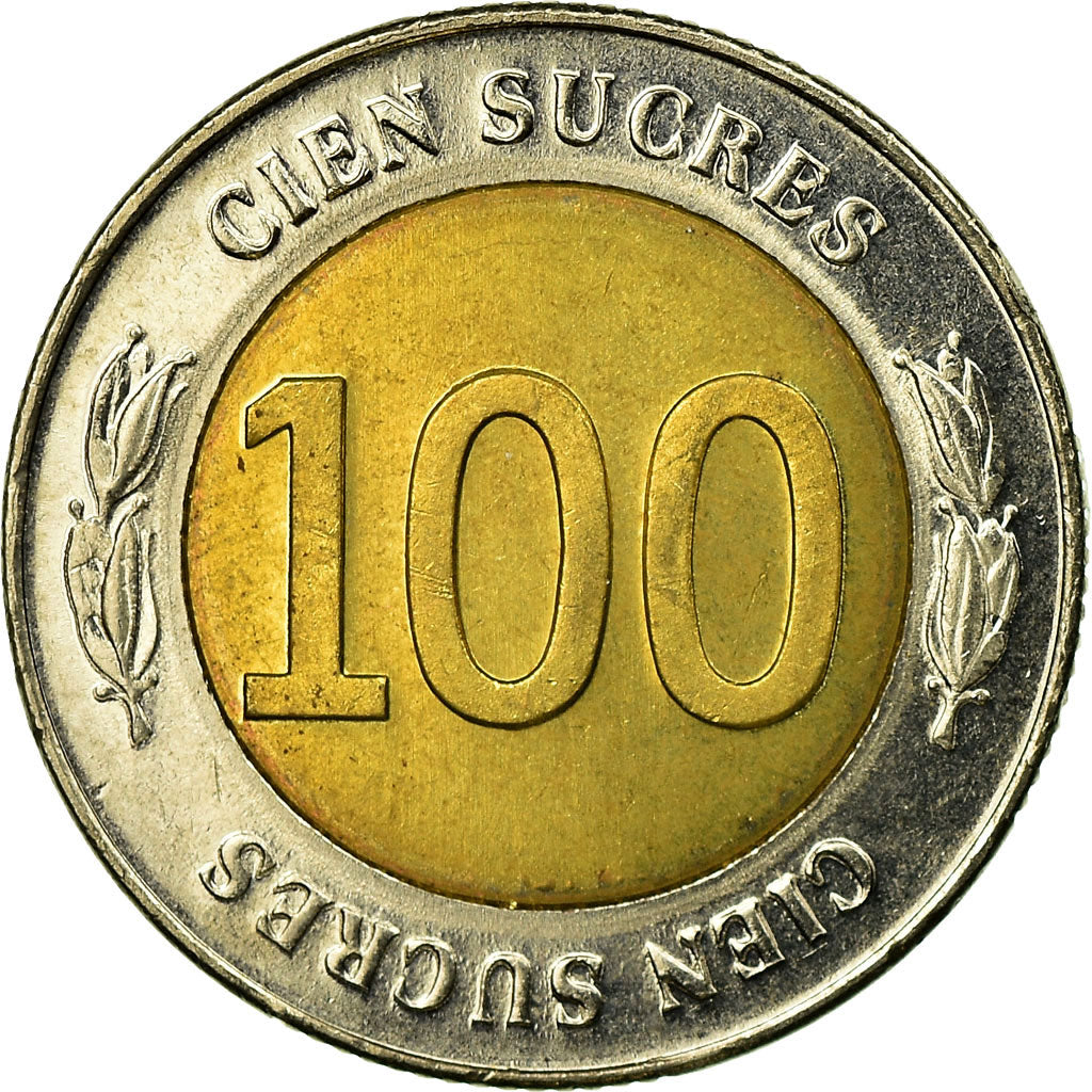 Coin, Ecuador, 70th Anniversary - Central Bank	1997, 100 Sucres, 1997