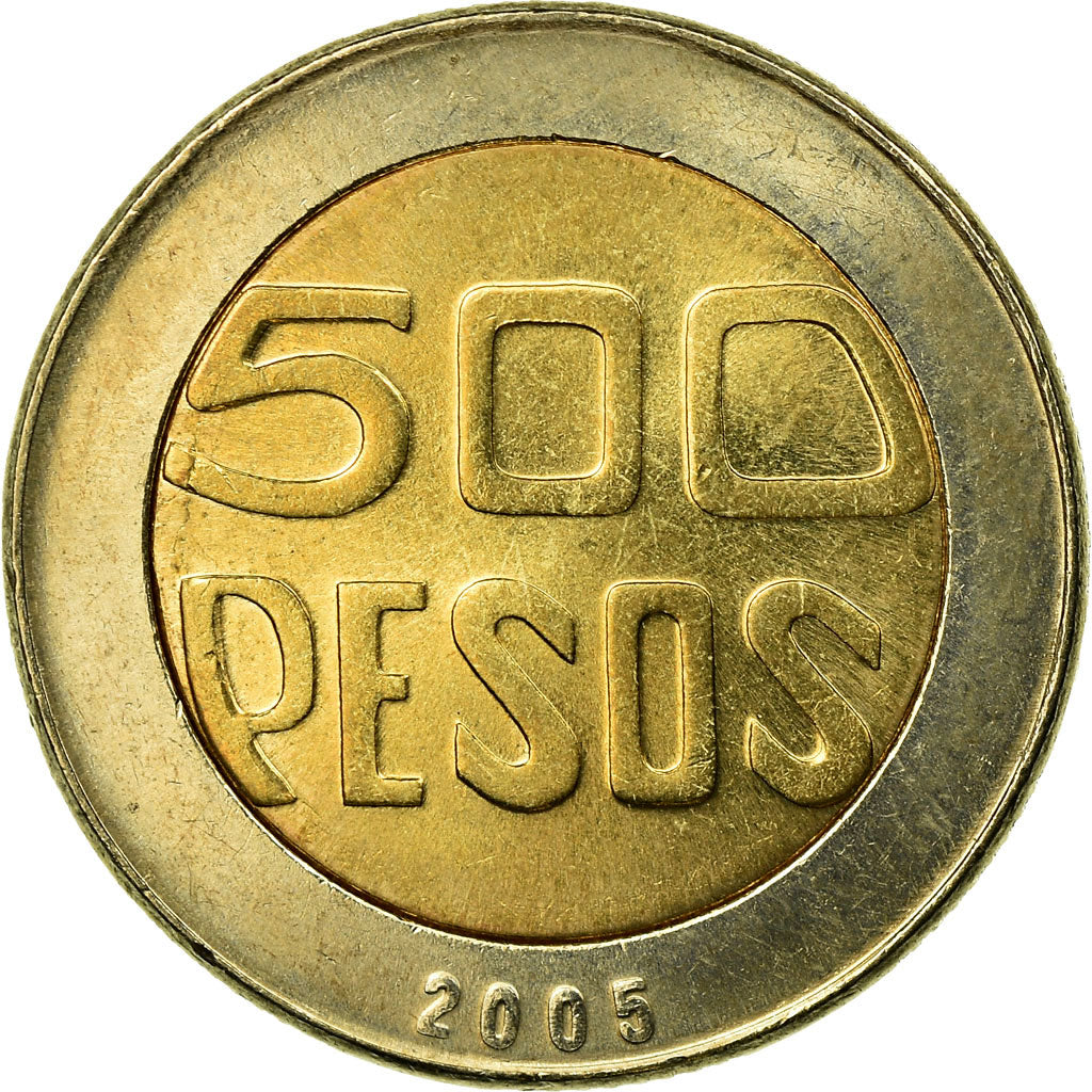 Moneda, Colombia, 500 Pesos, 2005, EBC, Bimetálico, KM:286
