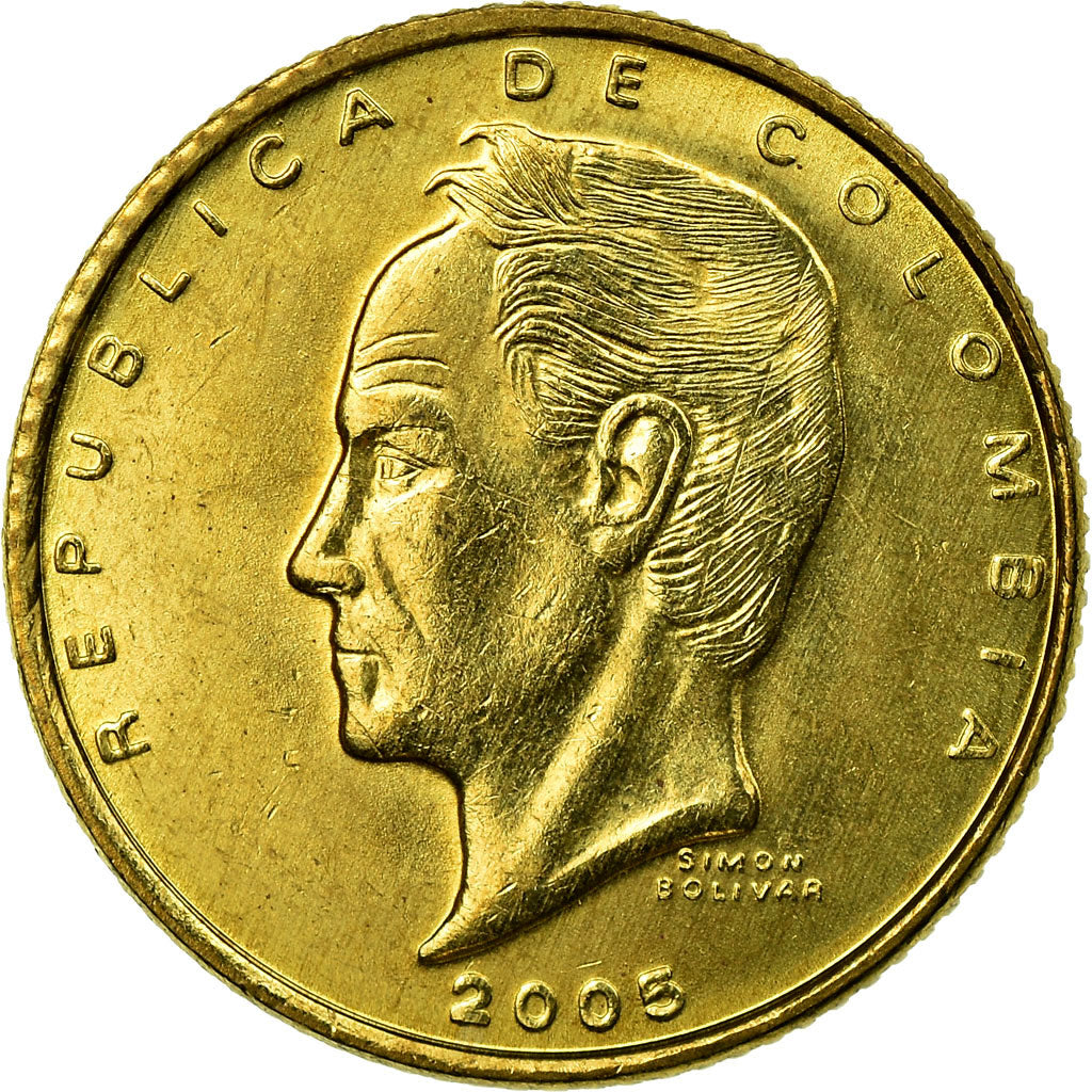 Coin, Colombia, 20 Pesos, 2005, MS(63), Brass, KM:294