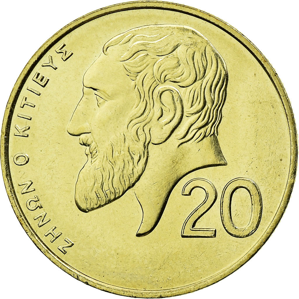 Coin, Cyprus, 20 Cents, 2001, AU(55-58), Nickel-brass, KM:62.2