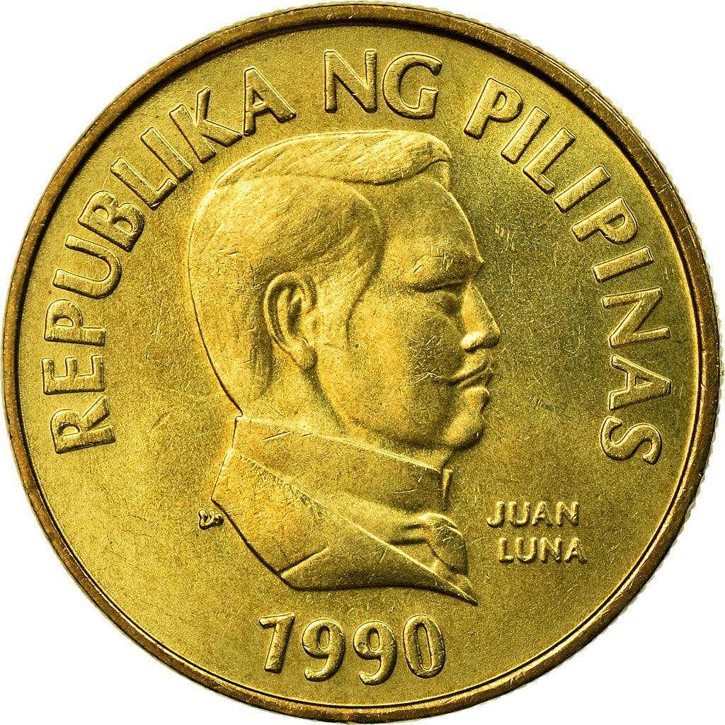 Moneta, Filippine, 25 Sentimos, 1990, SPL-, Ottone, KM:241.1