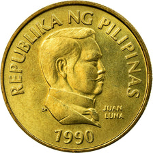 Moneta, Filippine, 25 Sentimos, 1990, SPL-, Ottone, KM:241.1