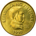 Moneta, Filippine, 25 Sentimos, 1990, SPL-, Ottone, KM:241.1