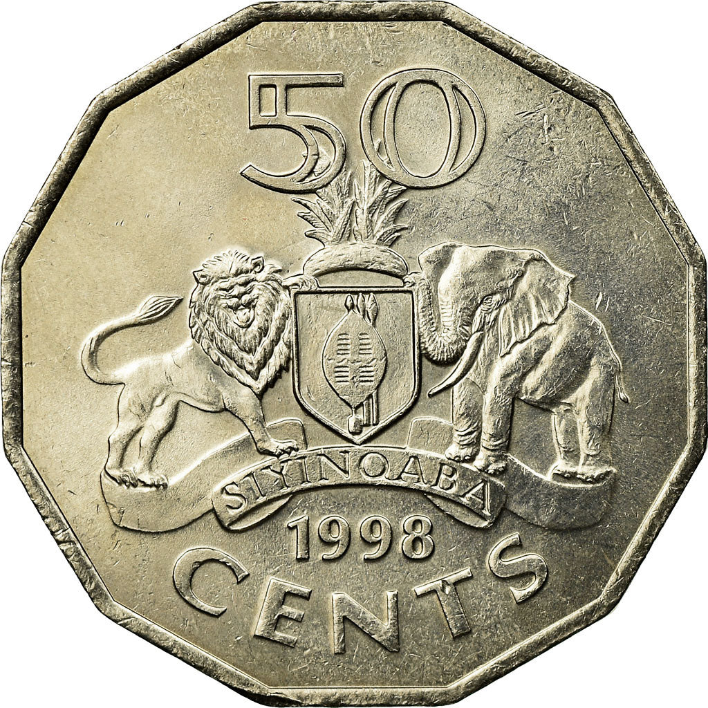 Monnaie, Swaziland, King Msawati III, 50 Cents, 1998, British Royal Mint, TTB