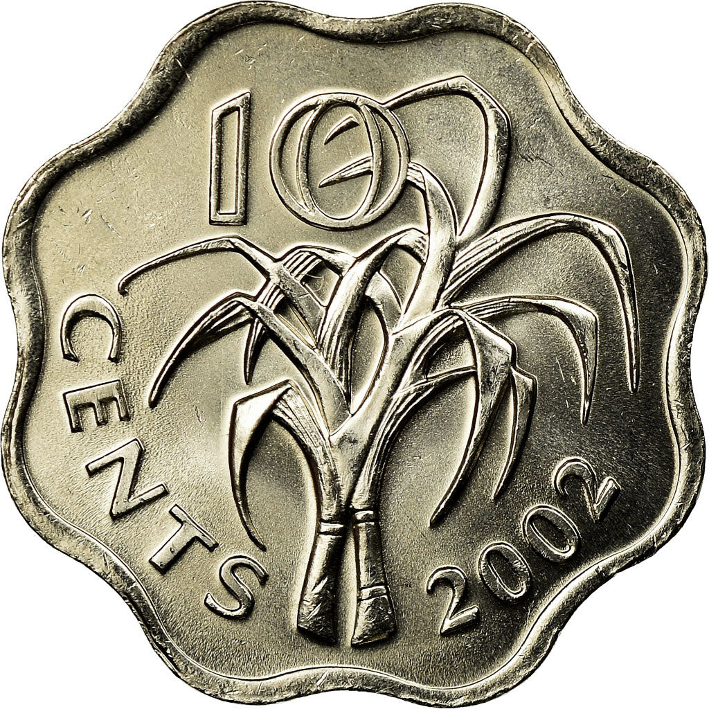 Coin, Swaziland, King Msawati III, 10 Cents, 2002, British Royal Mint