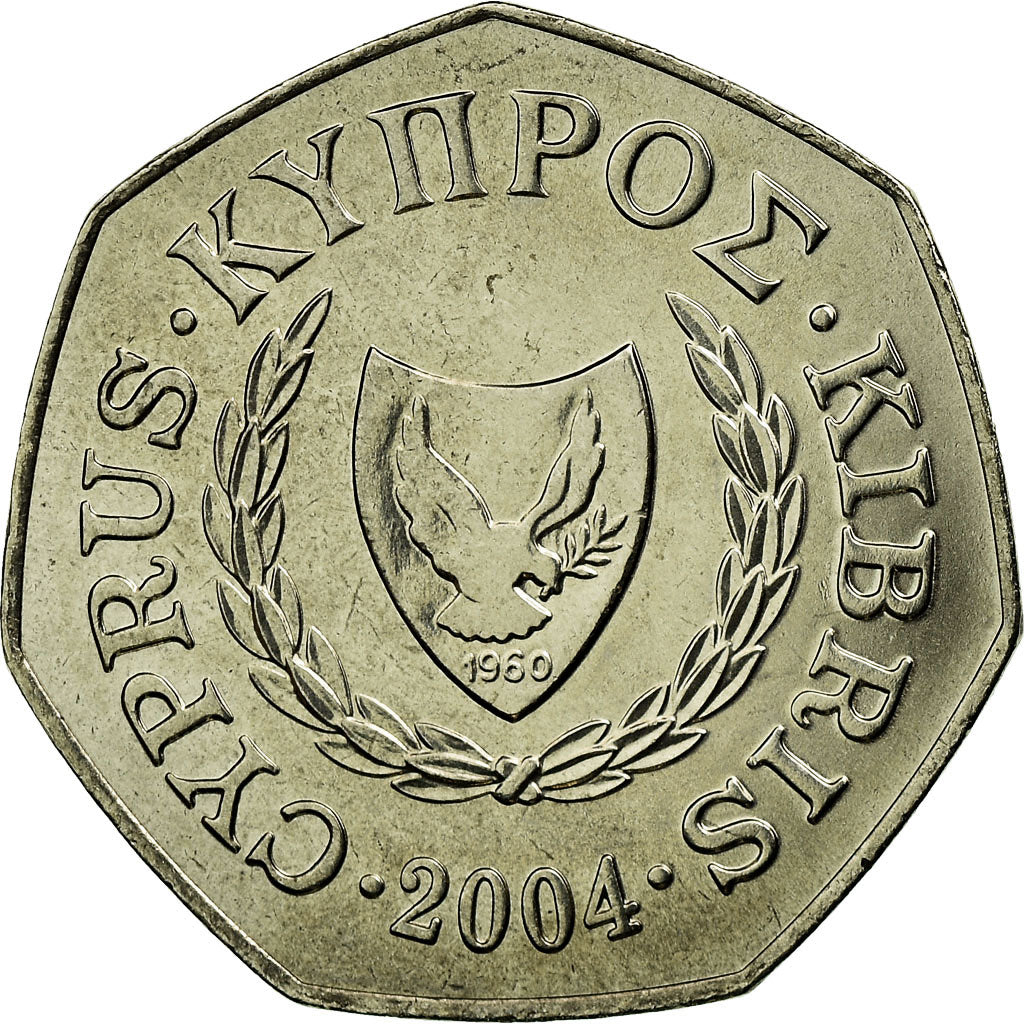 Moneda, Chipre, Abduction of Europa, 50 Cents, 2004, SC, Cobre - níquel, KM:66