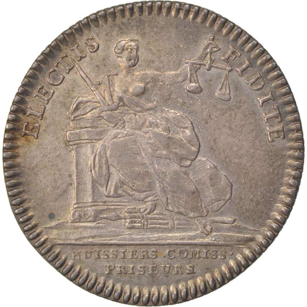 France, Justice, Token, AU(55-58), Silver, Feuardent #3329, 9.96