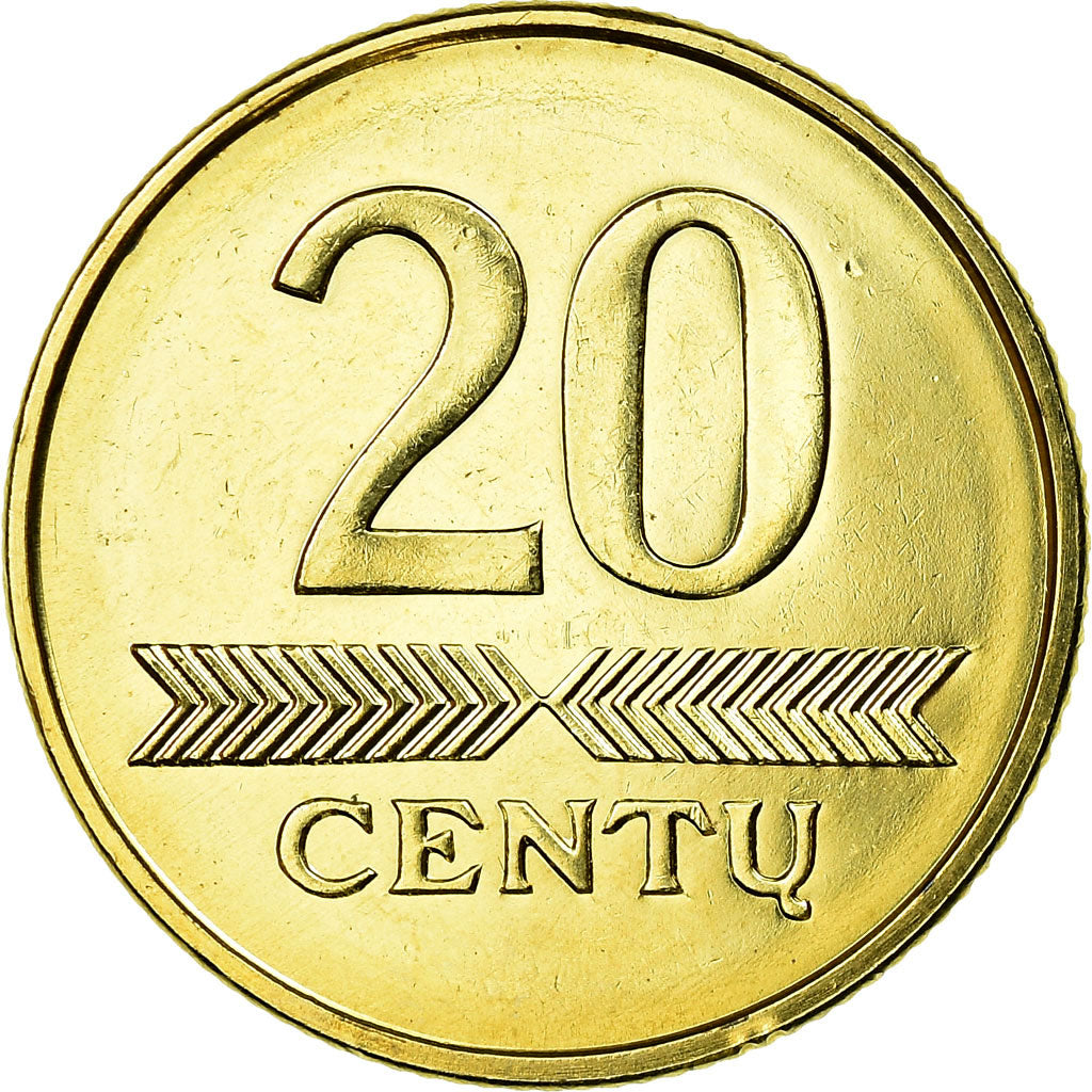 Munten, Lithouwen, 20 Centu, 2008, PR, Nickel-brass, KM:107
