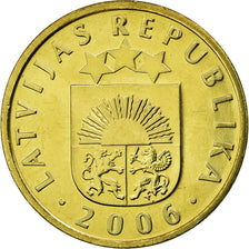 Moneta, Łotwa, 5 Santimi, 2006, AU(55-58), Mosiądz niklowy, KM:16
