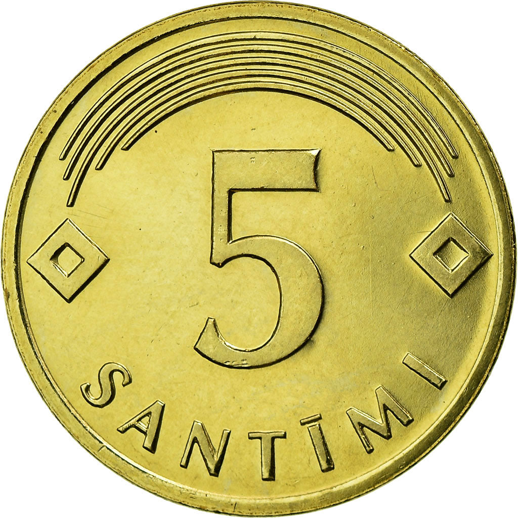 Coin, Latvia, 5 Santimi, 2006, AU(55-58), Nickel-brass, KM:16