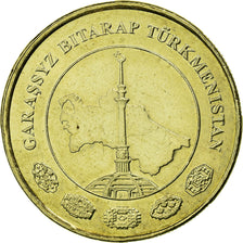 Moneta, Turkmenistan, 10 Tenge, 2009, SPL-, Ottone, KM:98