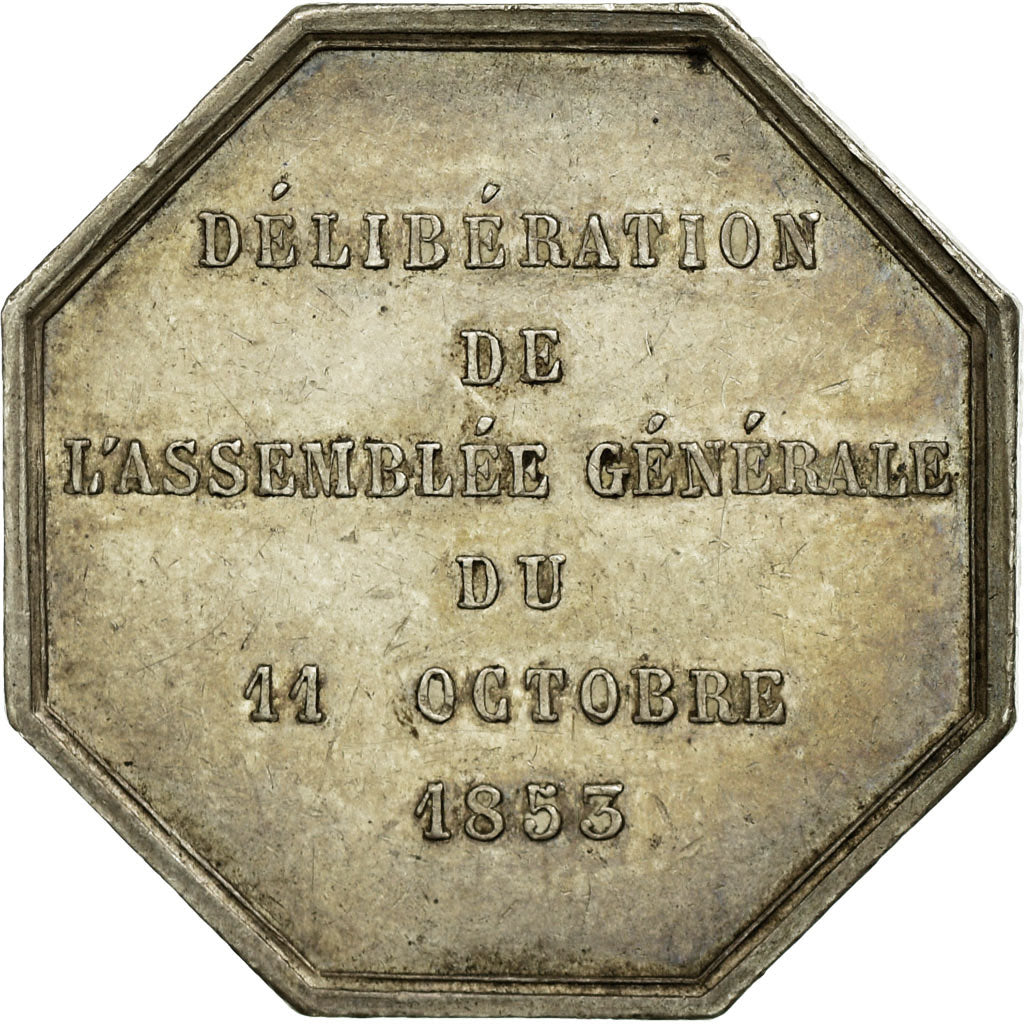 France, Token, Justice, 1853, Caqué, AU(55-58), Silver