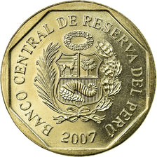 Coin, Peru, Nuevo Sol, 2007, Lima, MS(63), Copper-Nickel-Zinc, KM:308.4