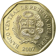 Moeda, Peru, Nuevo Sol, 2007, Lima, MS(63), Cobre-Níquel-Zinco, KM:308.4