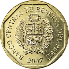 Coin, Peru, Nuevo Sol, 2007, Lima, MS(63), Copper-Nickel-Zinc, KM:308.4