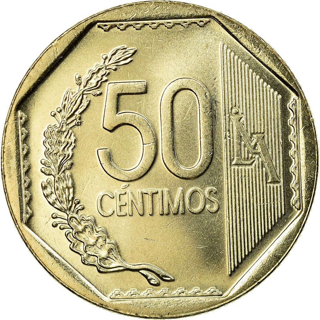 Coin, Peru, 50 Centimos, 2007, Lima, MS(63), Copper-Nickel-Zinc, KM:307.4