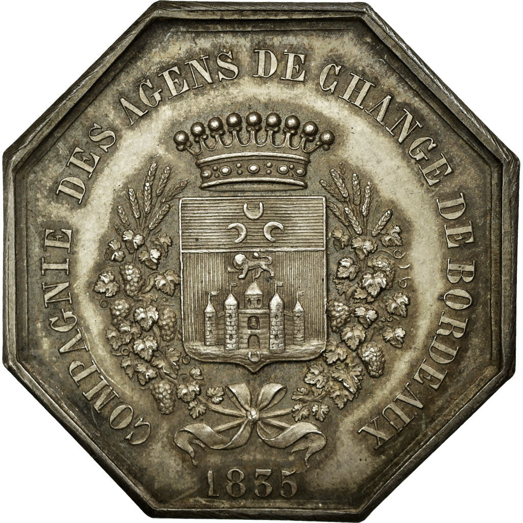 France, Token, Bank, 1835, AU(55-58), Silver