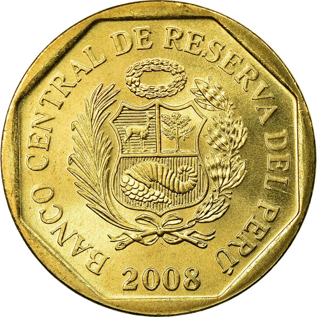 Moneda, Perú, 20 Centimos, 2008, Lima, SC, Latón, KM:306.4