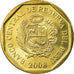 Moneda, Perú, 20 Centimos, 2008, Lima, SC, Latón, KM:306.4