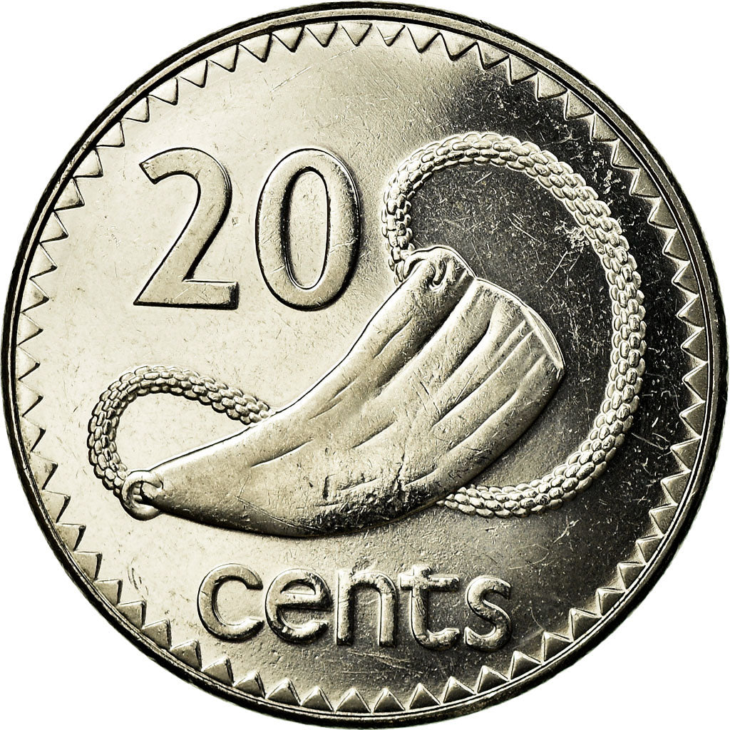 Moneta, Fiji, Elizabeth II, 20 Cents, 2006, MS(63), Nickel platerowany stalą