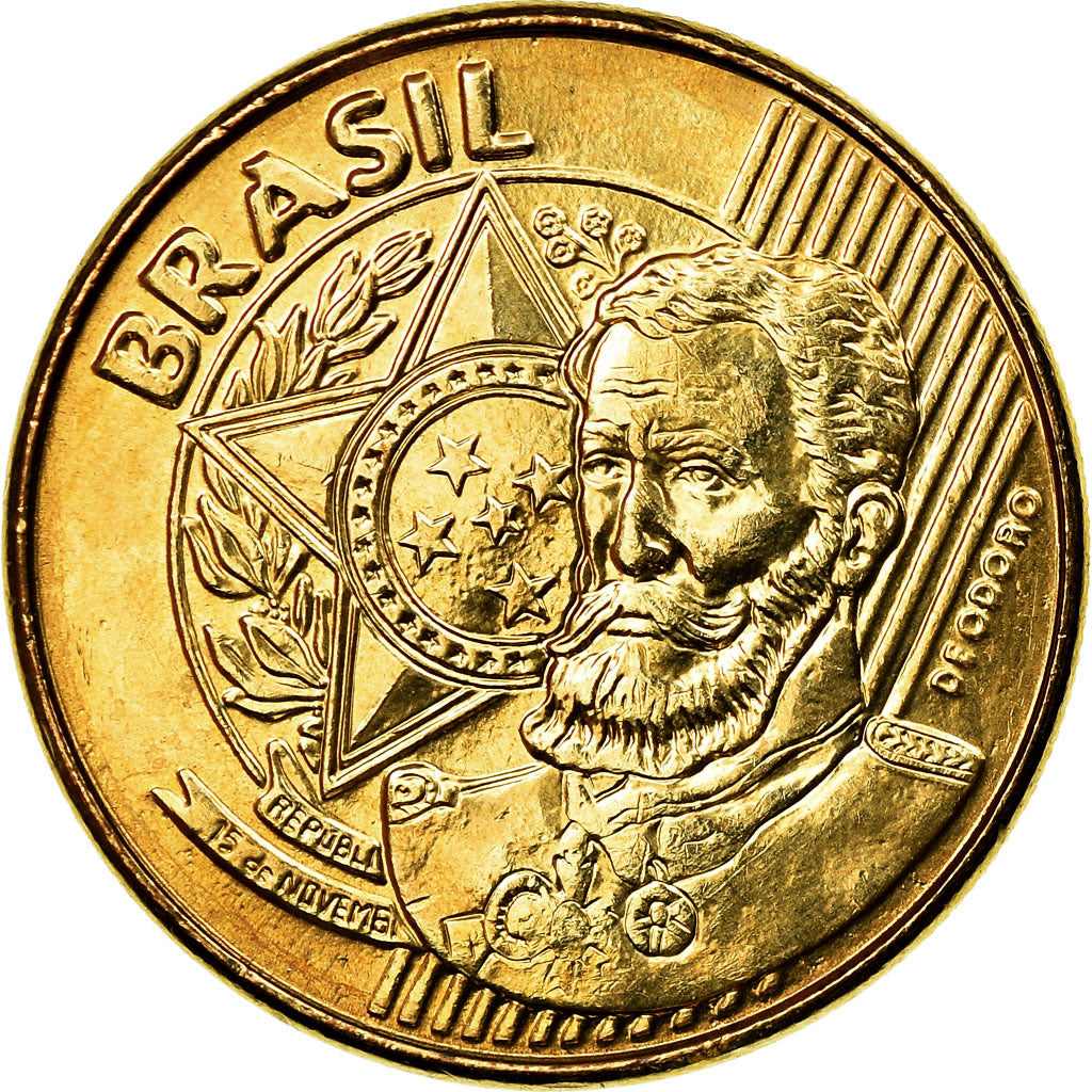 Coin, Brazil, 25 Centavos, 2008, AU(55-58), Bronze Plated Steel, KM:650