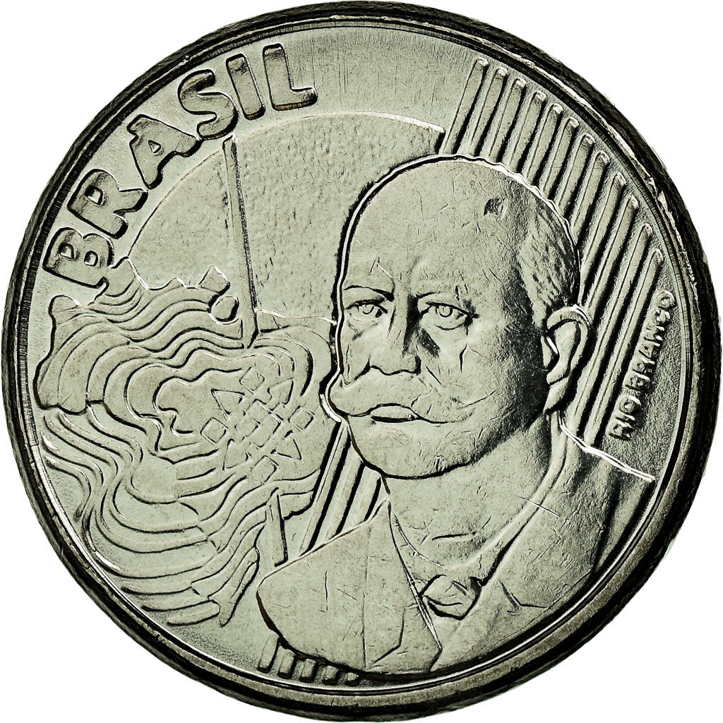 Coin, Brazil, 50 Centavos, 2008, AU(55-58), Stainless Steel, KM:651a
