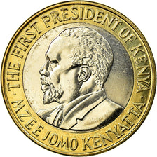 Coin, Kenya, 10 Shillings, 2005, British Royal Mint, AU(55-58), Bi-Metallic