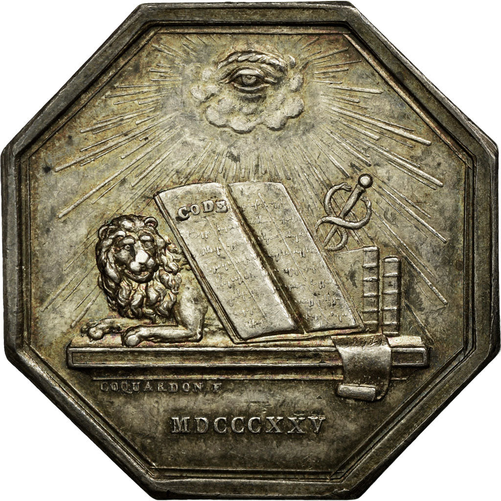France, Token, Justice, 1825, AU(55-58), Silver