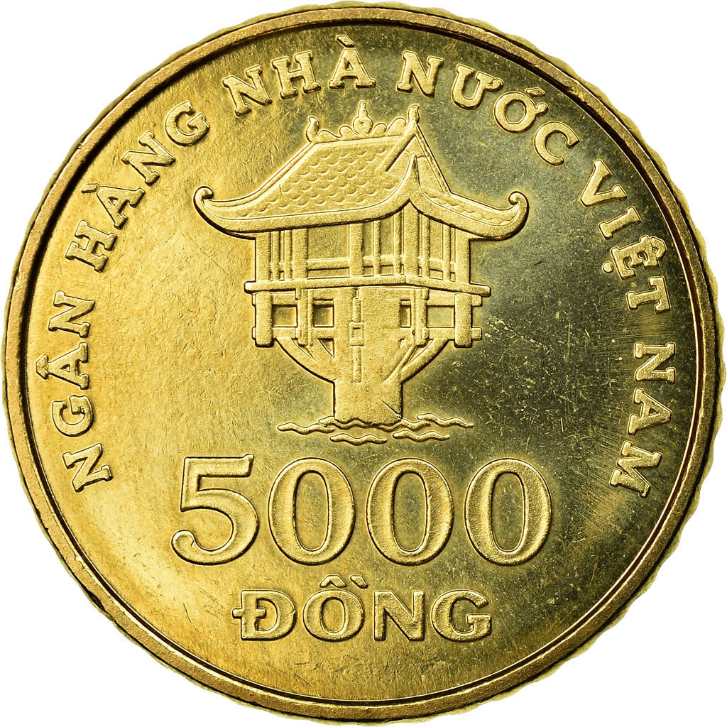 Coin, Vietnam, SOCIALIST REPUBLIC, 5000 Dông, 2003, Vantaa, MS(63), Brass
